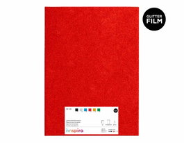 Innspiro Set de 5 feuilles de mousse EVA rouge avec film à paillettes 40x60 cm