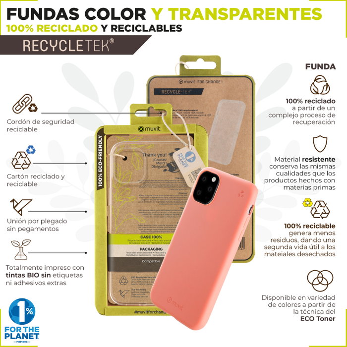 Muvit Recycletek Coque Samsung Galaxy A54 recyclée 100% – Protection responsable