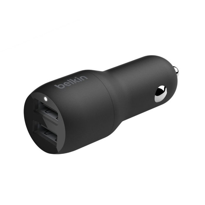 Belkin CCD001BT1MBK Chargeur Voiture Double USB-A 24W + Câble USB-A vers Lightning 1m Noir