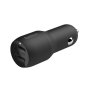 Belkin CCD001BT1MBK Chargeur Voiture Double USB-A 24W + Câble USB-A vers Lightning 1m Noir