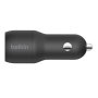 Belkin CCD001BT1MBK Chargeur Voiture Double USB-A 24W + Câble USB-A vers Lightning 1m Noir