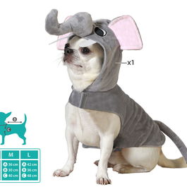 Déguisement pour chien costume d'éléphant gris taille M - 100% Polyester