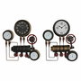 Horloge Murale DKD Home Decor Noir Rouge Fer Doré (2 pcs) (46 x 13 x 58 cm)