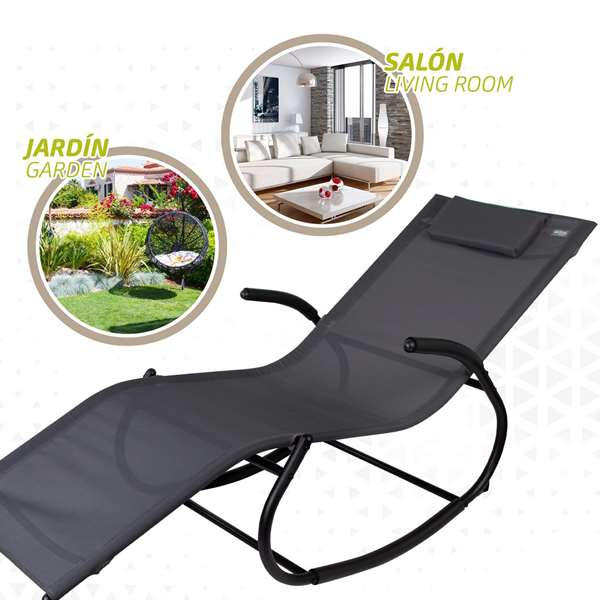 Color Baby Tumbona - Chaise longue Aktive en Textilene et acier, 172 x 53 x 75 cm, âge minimum 3 ans