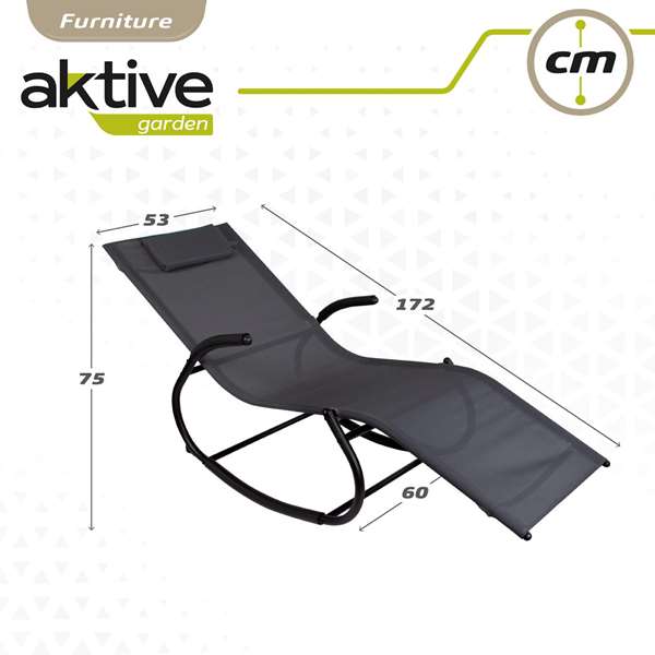 Color Baby Tumbona - Chaise longue Aktive en Textilene et acier, 172 x 53 x 75 cm, âge minimum 3 ans
