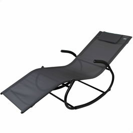 Chaise longue Aktive Noir Acier Textilène 172 x 53 x 75 cm