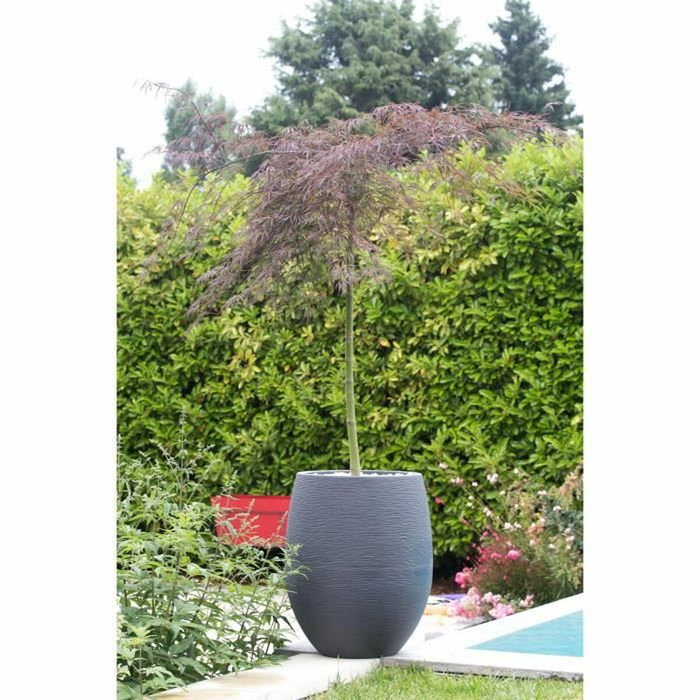Eda Pot de fleurs Rond Egg Ø 50cm - Gris Anthracite