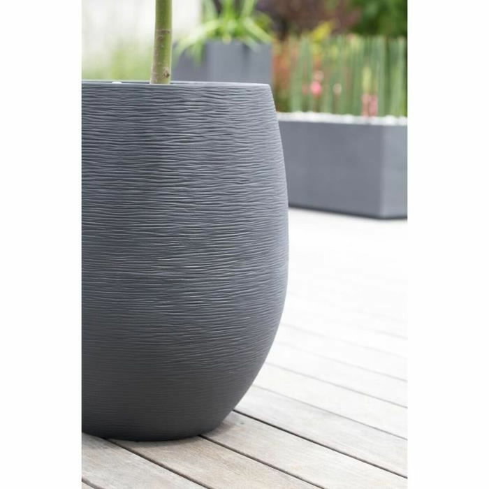 Eda Pot de fleurs Rond Egg Ø 50cm - Gris Anthracite