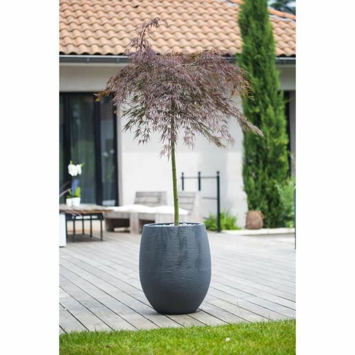 Eda Pot de fleurs Rond Egg Ø 50cm - Gris Anthracite