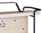 Giftdecor Horloge de Table Carrée avec Anse 23x21x7 cm Métal MDF Noir et Bois (Set de 6)