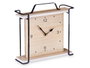 Giftdecor Horloge de Table Carrée avec Anse 23x21x7 cm Métal MDF Noir et Bois (Set de 6)