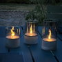 Brilliant Lot de 3 Lampes à Poser LED Bougie, Gris et Verre Fumé, 2500K