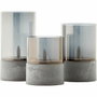Brilliant Lot de 3 Lampes à Poser LED Bougie, Gris et Verre Fumé, 2500K