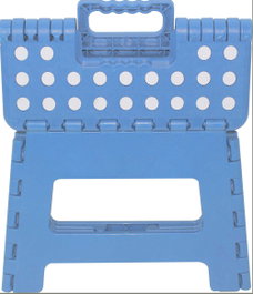 Marbueno Tabouret Pliable en Plastique Bleu 33x26x27 cm