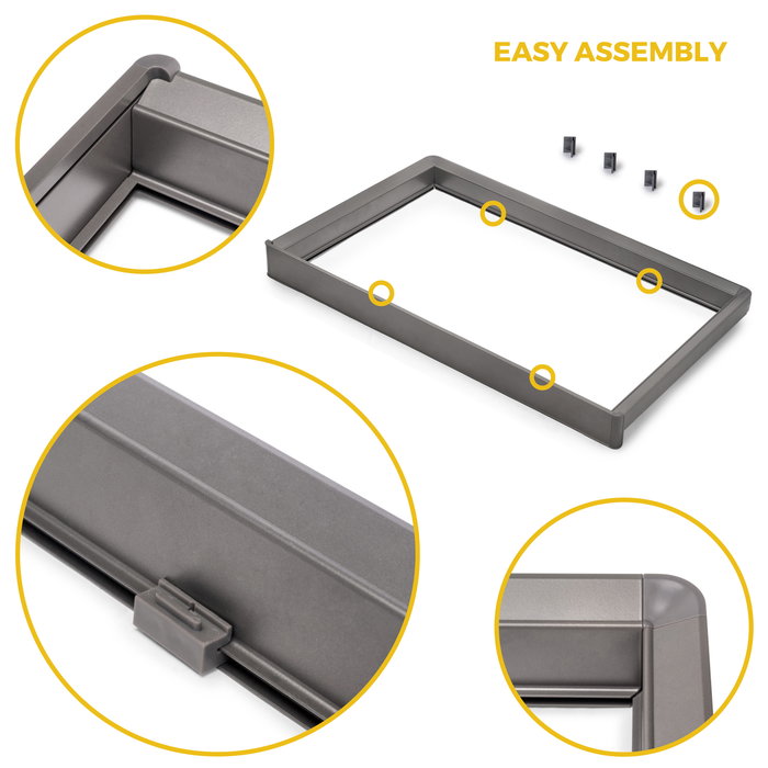 Emuca Kit tiroir à chaussures et rack ajustable Quartz pour armoires, glissières extension totale et à fermeture douce, Module 90cm, Finition Titane