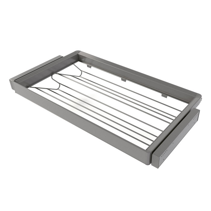 Emuca Kit tiroir à chaussures et rack ajustable Quartz pour armoires, glissières extension totale et à fermeture douce, Module 90cm, Finition Titane Emuca Kit tiroir à chaussures et rack ajustable Quartz pour armoires, glissières extension totale et à fermeture douce, Module 90cm, Finition Titane