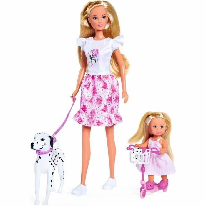 Simba Dickie Group Steffi Love et Evi Love avec dalmatiens et trottinette Simba Dickie Group Steffi Love et Evi Love avec dalmatiens et trottinette