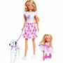 Simba Dickie Group Steffi Love et Evi Love avec dalmatiens et trottinette