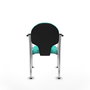 Piqueras Y Crespo Chaise Hellín turquoise avec bras fixes
