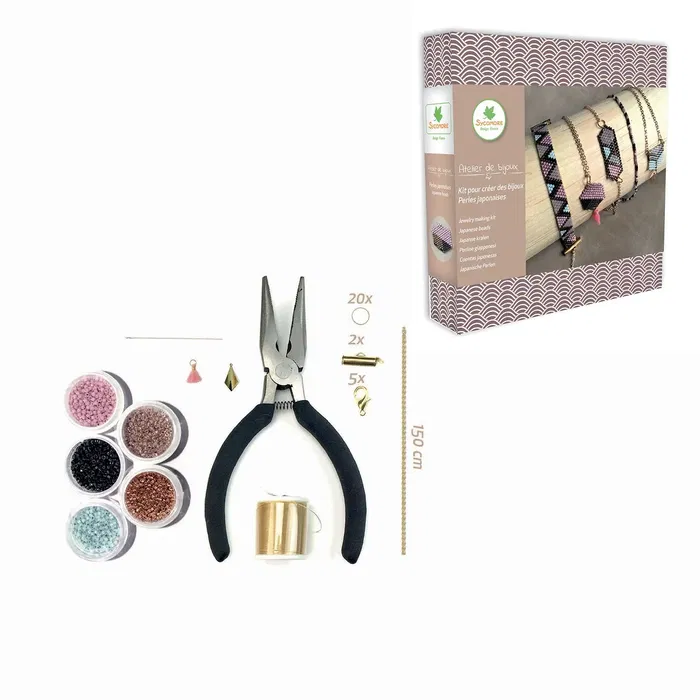 Sycomore - Atelier de bijoux, coffret tissage perles japonaises pour créateurs dès 12 ans, kits bracelets et pendentifs