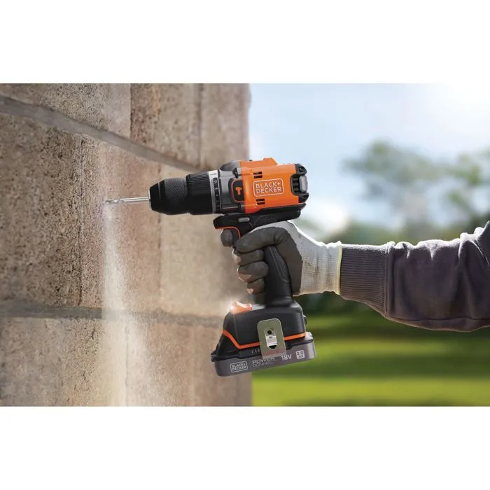 BLACK+DECKER BLD683XN-XJ Perceuse-Visseuse à Percussion 18V Éco-Responsable Sans Fil (Sans Batterie)