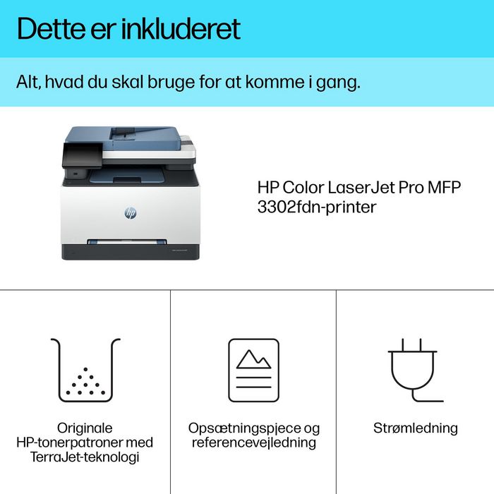HP Imprimante Laserjet Pro 3302fdn - Multifonction couleur avec impression recto-verso, scanner, copieur, fax, écran tactile et port USB