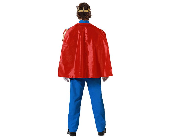 Déguisement Prince Charmant Homme Adulte avec Cape, Taille M-L, Composition Polyester, Thème Contes de Fées, Couleur Bleu