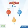 Geomag Magicube 208 - Jeu de construction magnétique - 9 cubes recyclés pour enfants 1-5 ans - Formes et animaux variés