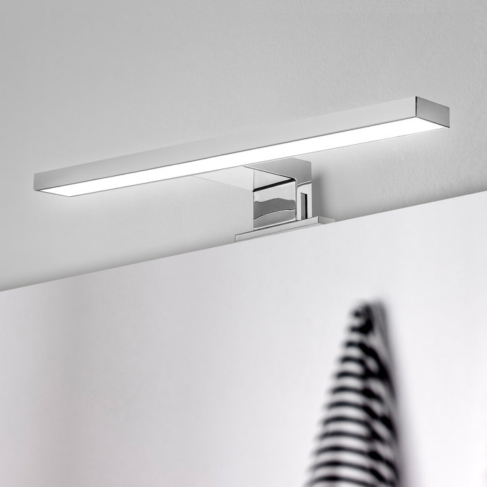 Emuca Spot LED pour miroir de salle de bain Virgo (AC 230V 50Hz), 6 W, Chromé, Plastique