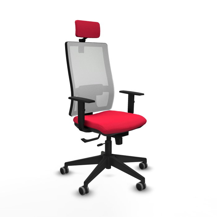 Piqueras y Crespo Chaise de Bureau Horna Rouge et Blanche avec Appui-tête Piqueras y Crespo Chaise de Bureau Horna Rouge et Blanche avec Appui-tête