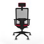Piqueras y Crespo Chaise de Bureau Horna Rouge et Blanche avec Appui-tête