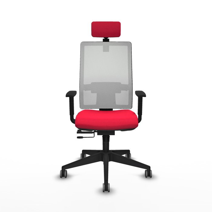 Piqueras y Crespo Chaise de Bureau Horna Rouge et Blanche avec Appui-tête Piqueras y Crespo Chaise de Bureau Horna Rouge et Blanche avec Appui-tête