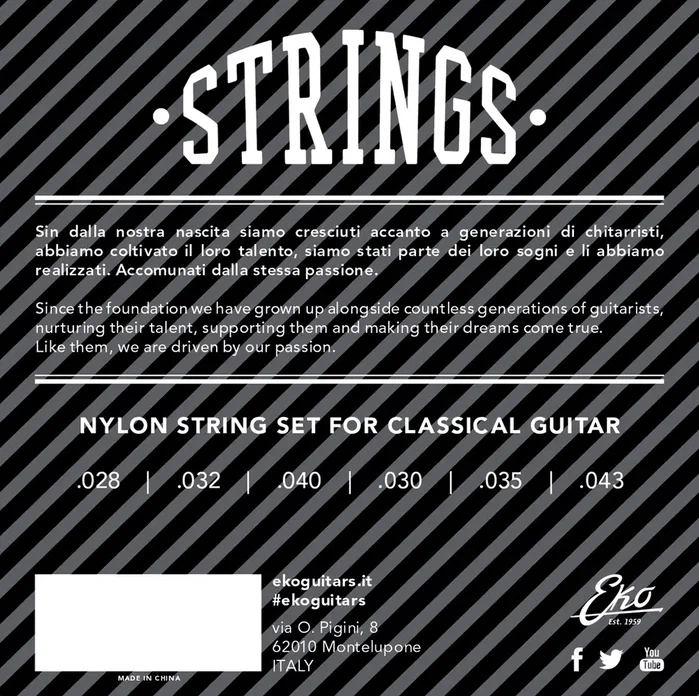 EKO Jeu Classique Nylon Tension Normale Tailles 28-43