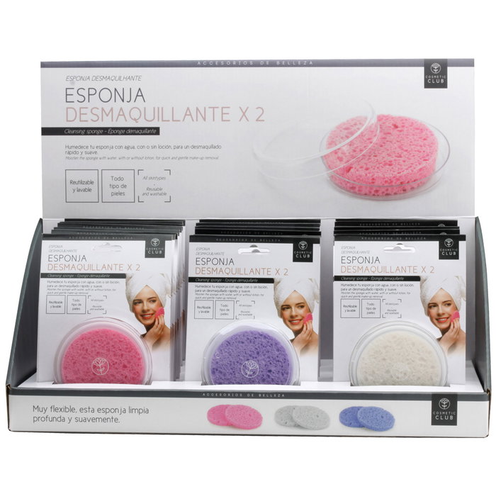 Cosmetic Club Lot de 2 éponges démaquillantes