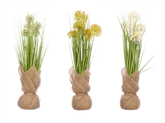 Ibergarden Ramillete Saco de Boules Assorties Plastique 10x41x10 cm Blanc Jaune Vert (Set de 6)