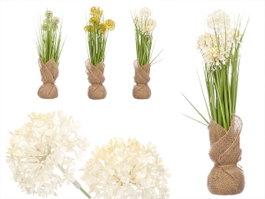 Ibergarden Ramillete Saco de Boules Assorties Plastique 10x41x10 cm Blanc Jaune Vert (Set de 6)