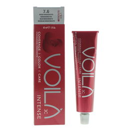 Intercosmo Voila 3C Intense Teinture permanente pour cheveux 7.6 Renaissance Red - 60 ml - Coloration permanente pour femmes