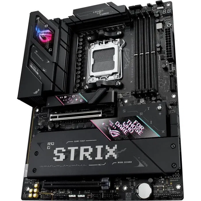 ASUS ROG STRIX B850-E GAMING WiFi, Carte mère ATX AMD B850 Socket AM5, Wi-Fi 7, Ethernet 5 Gb/s, DDR5, SATA/M.2 ASUS ROG STRIX B850-E GAMING WiFi, Carte mère ATX AMD B850 Socket AM5, Wi-Fi 7, Ethernet 5 Gb/s, DDR5, SATA/M.2