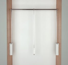 SERVETTO Perchero abatible 3T blanc et nickel, extension 56-95 mm