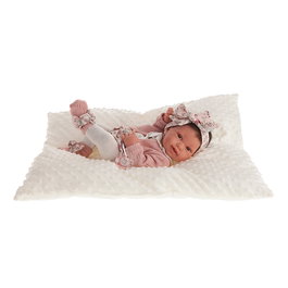 Muñecas Antonio Juan Poupée Réaliste Nouveau-Né Pipa 42 cm, Bébé avec Cheveux et Coussin, Multilingue (Anglais, Français, Allemand, Italien, Portugais, Espagnol), Réf. 50036