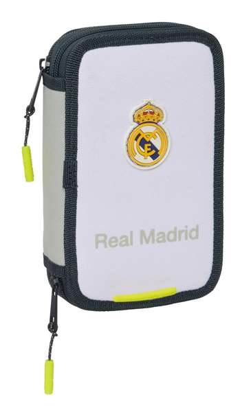 Safta Plumier double poche 29 pièces Real Madrid Équipement 25/26 12,5x19,5x4 cm pour enfants à partir de 3 ans