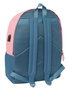 Safta El Pulpo Indigo, Sac à dos double pour ordinateur portable 15,6 pouces avec port USB, 31 x 44 x 18 cm