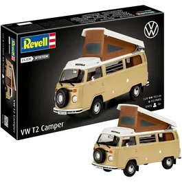 Revell - Maquette à construire Click System - VW T2 Camper Van - Pièces pré-peintes - Sans colle - Modèle de véhicule emblématique vintage