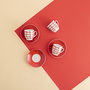 Tasse avec sous-tasse Quid Kansas Rouge Céramique 90 ml (6 Unités)