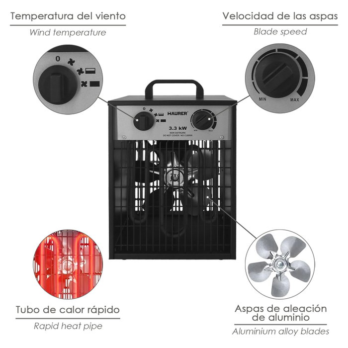 MAURER Calefactor Industrial 1650/3300 Watt