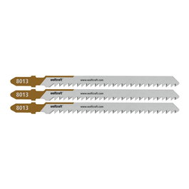 Wolfcraft Lames de scie sauteuse HCS tige en T coupe fine 65 mm (3 pièces)