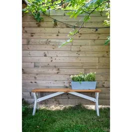 Garden ID Green Care Impact - Jardinière bleu-gris 50 x 16 x 16 cm en matériaux recyclés résistants aux UV et au gel - Garantie 10 ans