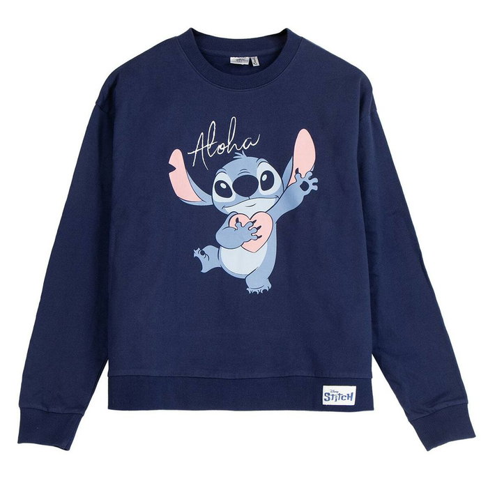 Cerdá Sweat-shirt Stitch en coton brossé bleu foncé - L Cerdá Sweat-shirt Stitch en coton brossé bleu foncé - L