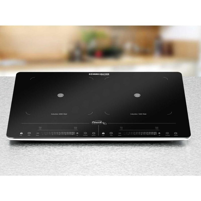 Rommelsbacher Plaque de cuisson à induction CT3420 IN, 2 feux, puissance 3.4 kW, couleur noire (CT 3420/IN)