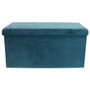 Home Deco Factory Pouf-banc Pliable Bleu Zig-Zag